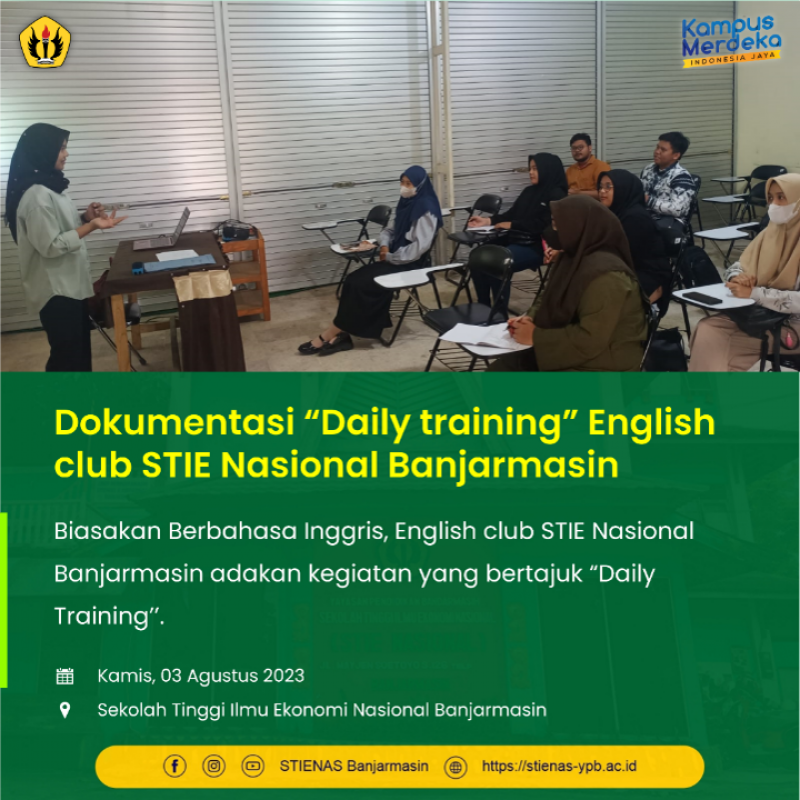 Daily Training English Club STIE Nasional Banjarmasin